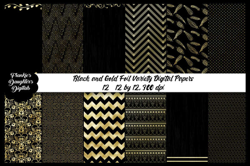 black-and-gold-variety-digital-paper-pack