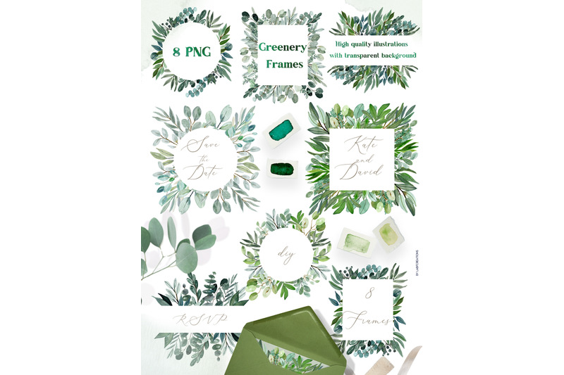 watercolor-greenery-amp-frames-clipart