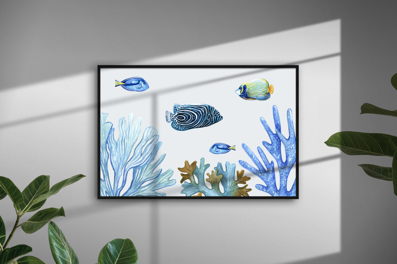 watercolor-fish-illustrations-fish-amp-coral-aqua-world