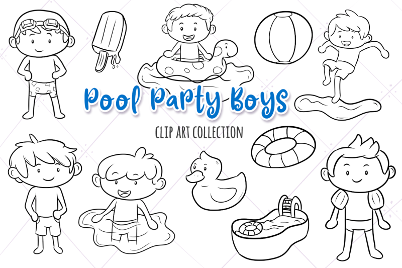 pool-party-boys-digital-stamps