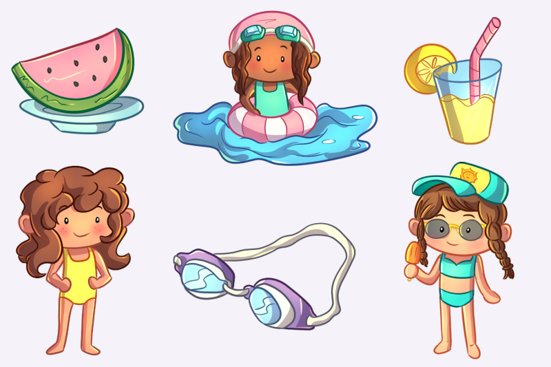 pool-party-girls-clip-art-collection