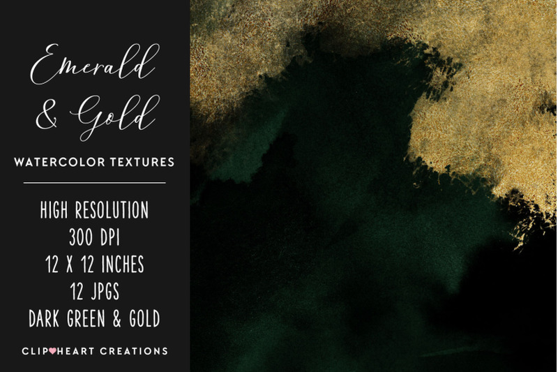emerald-amp-gold-watercolor-and-foil-digital-papers