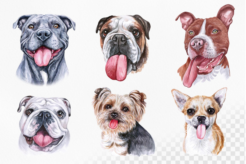 tongue-watercolor-dog-illustrations-cute-and-funny-12-dogs