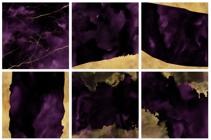 purple-amp-gold-watercolor-and-foil-digital-papers