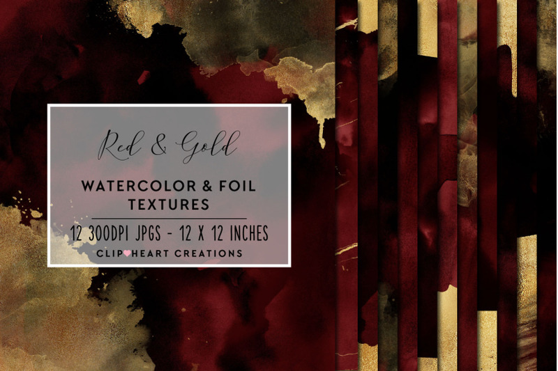 red-amp-gold-watercolor-and-foil-digital-papers
