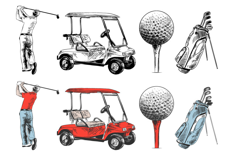 golf-engraved-sketches-and-posters