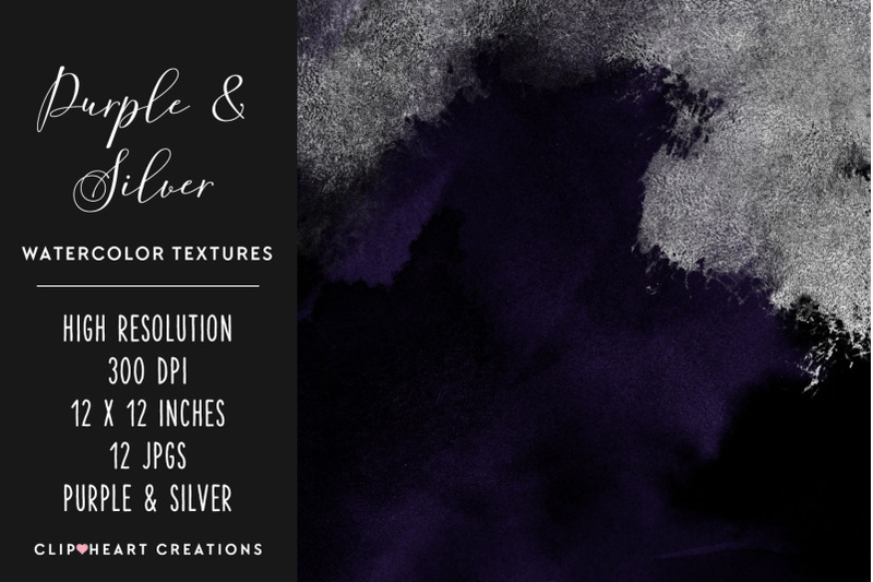 purple-amp-silver-watercolor-and-foil-digital-papers