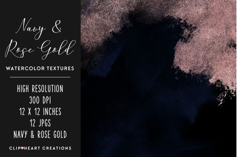navy-amp-rose-gold-watercolor-and-foil-digital-papers