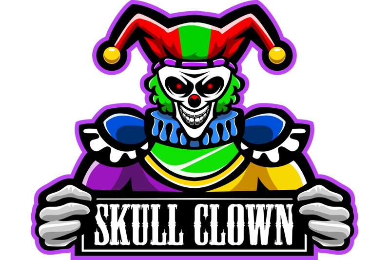 skull-clown-esport-mascot-logo
