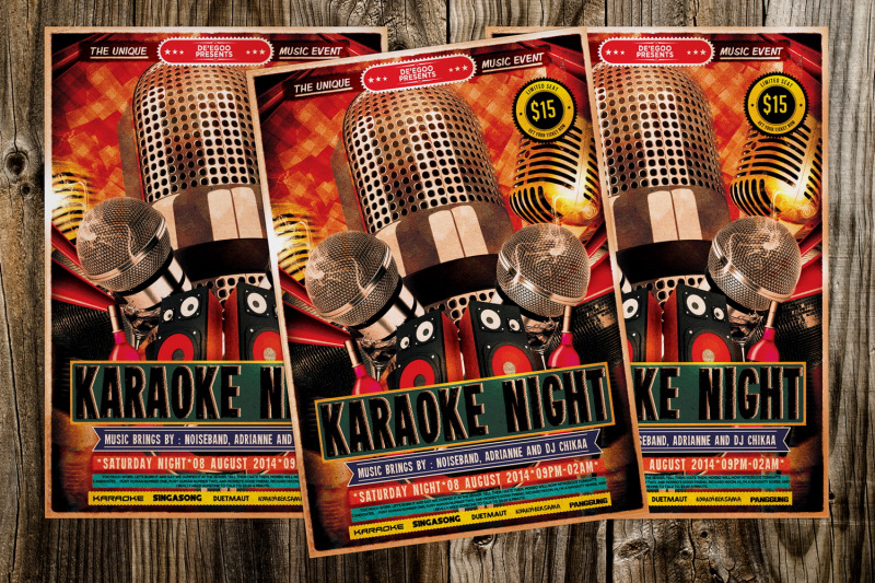 karaoke-night-music-flyer