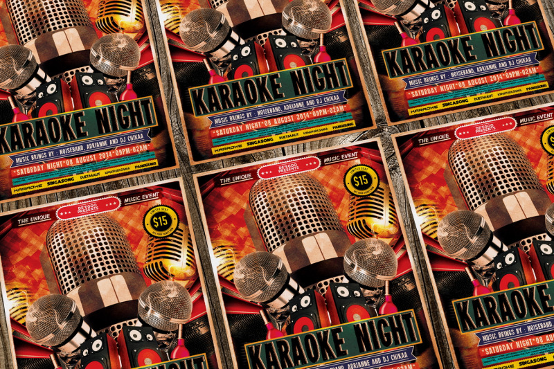 karaoke-night-music-flyer