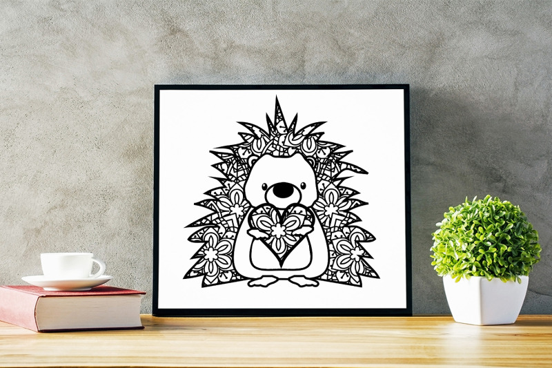 Download Cute Hedgehog out of Mandala with Heart By Sintegra ...