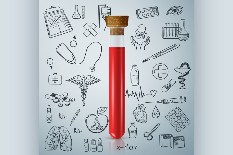 test-tube-and-hand-draw-medicine-icon