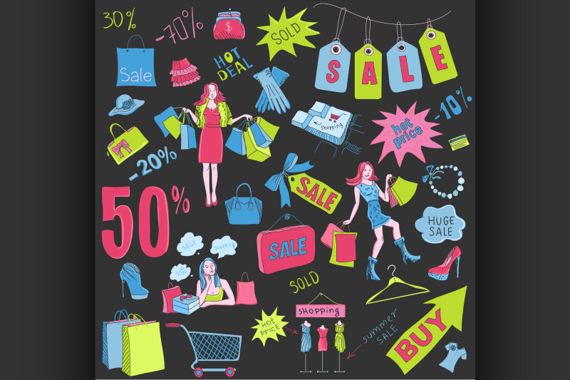 colored-shopping-doodles-sale-hand-drawn-style