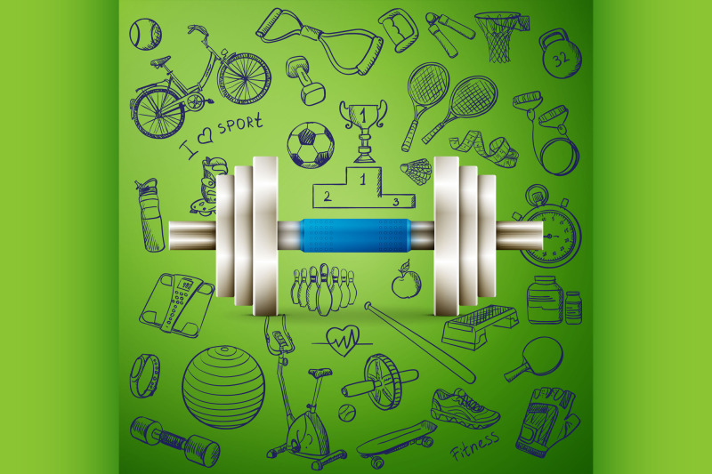 dumbbell-and-hand-draw-sport-icon
