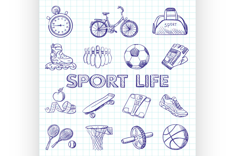 icon-set-fitness-hand-drawn-style