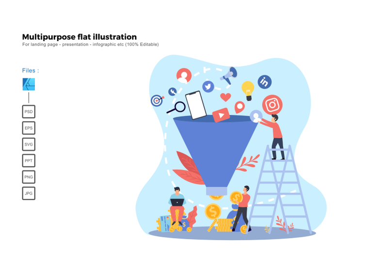 flat-illustration-social-media-funnel