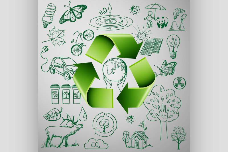 recycle-symbol-and-ecology-doodle-icons