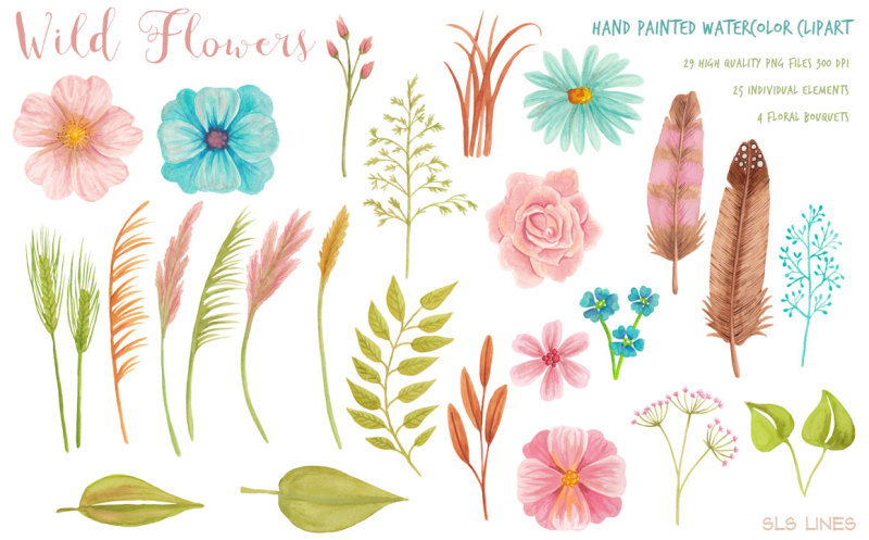 wild-flowers-watercolor-clipart-set