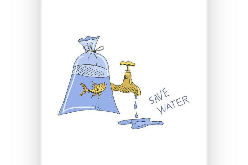 colored-doodle-save-water-concept