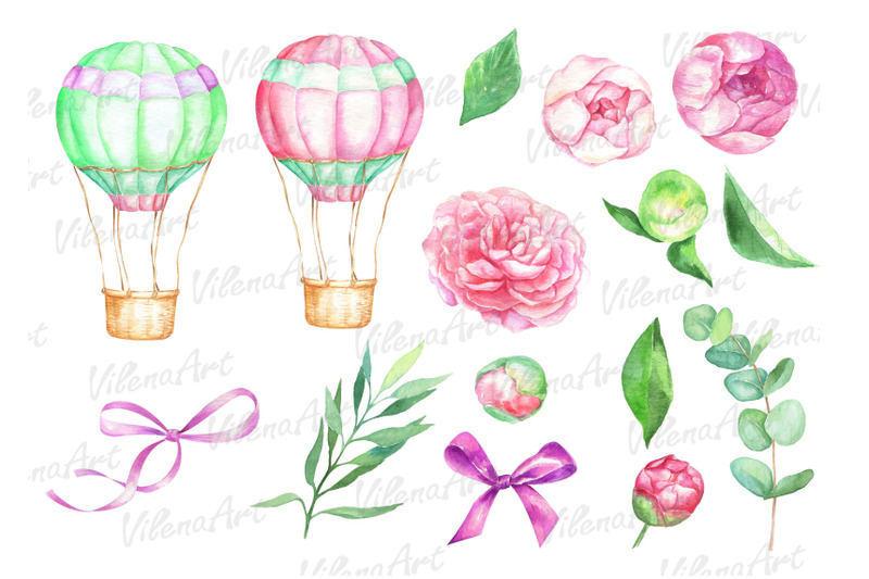 watercolor-air-balloons-amp-peonies-clipart-balloon-ice-cream-flowers-cl