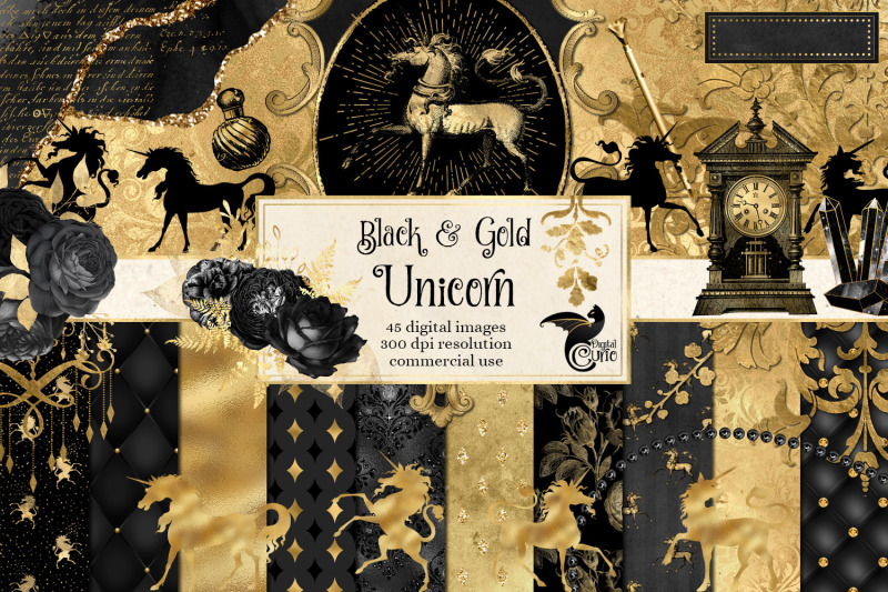black-and-gold-unicorn-graphics