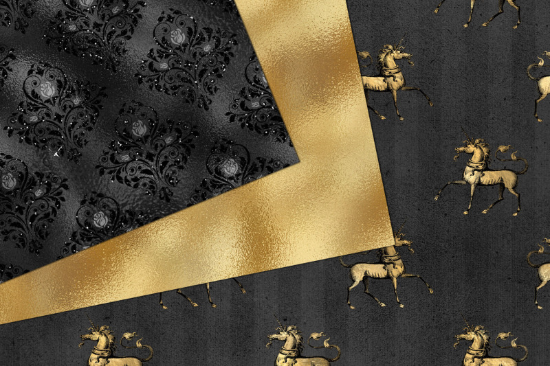 black-and-gold-unicorn-graphics