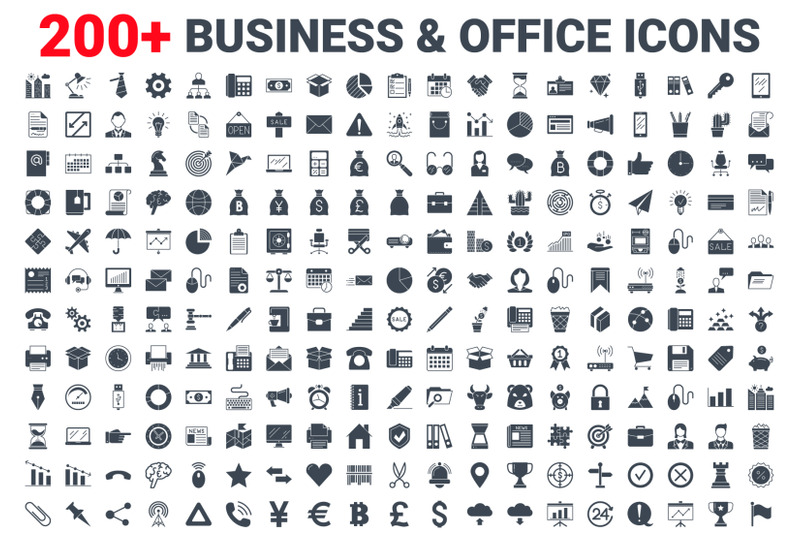 set-vector-business-banking-and-finance-icons-glyph-set