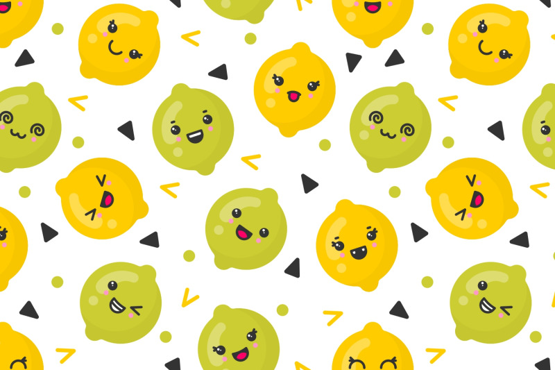 lime-and-lemon-seamless-patterns