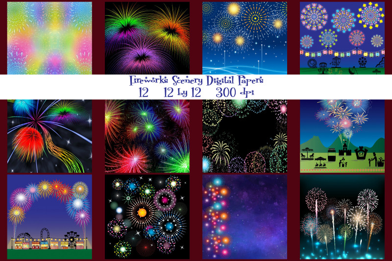 fireworks-scenery-digital-paper-pack