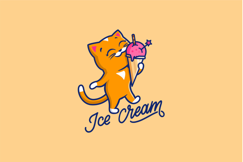 ice-cream-logo-funny-cat