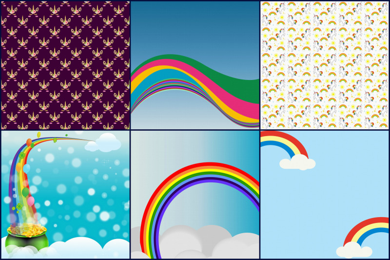 unicorns-and-rainbows-digital-papers