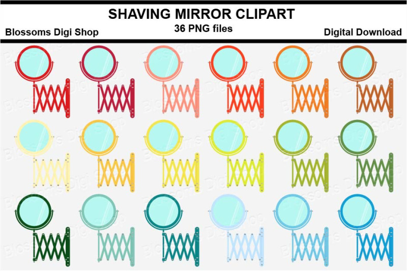 shaving-mirror-sticker-clipart-36-files-multi-colours