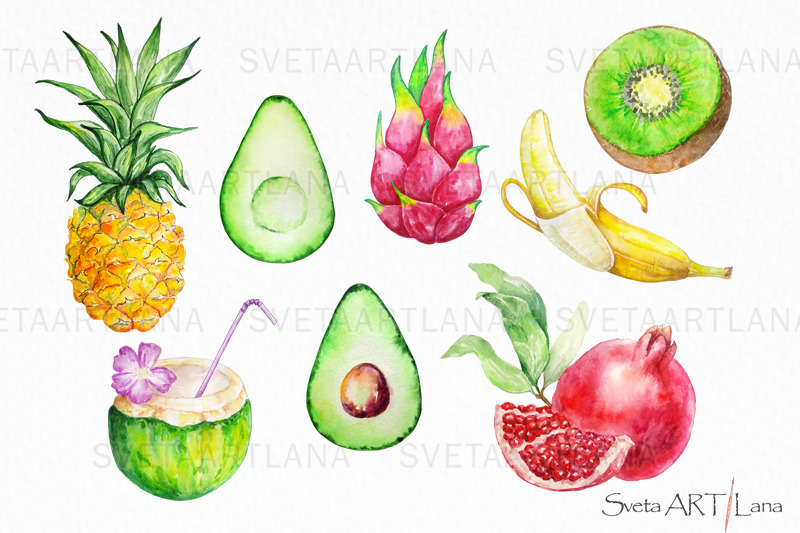 watercolor-tropical-juicy-fruits-clipart
