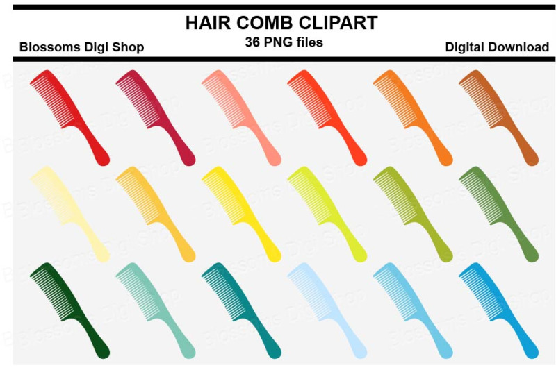 hair-comb-sticker-clipart-36-files-multi-colours