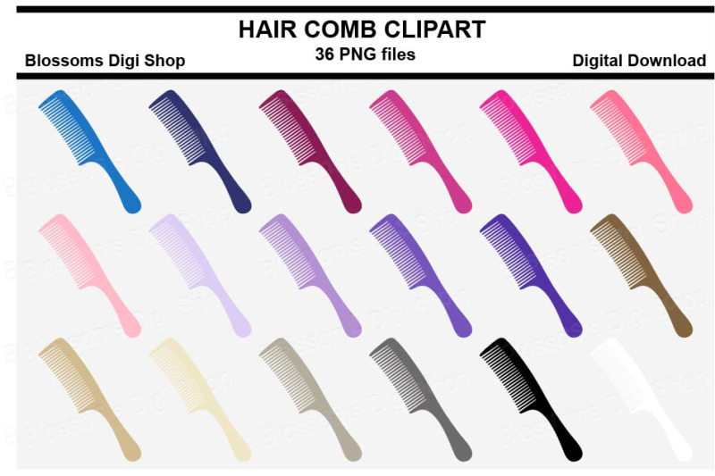 hair-comb-sticker-clipart-36-files-multi-colours