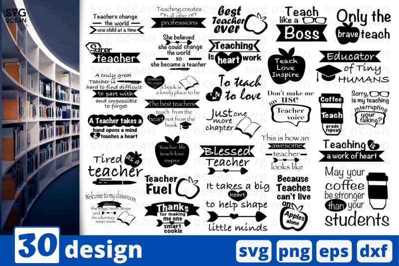 Download 30 TEACHER QUOTES svg bundle, work quotes cricut svg By SvgOcean | TheHungryJPEG.com