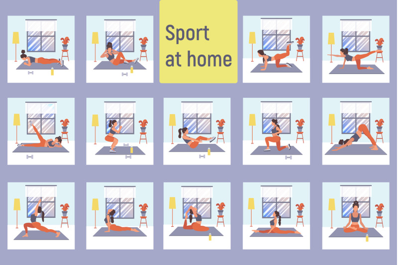 flat-illustrations-with-woman-sport