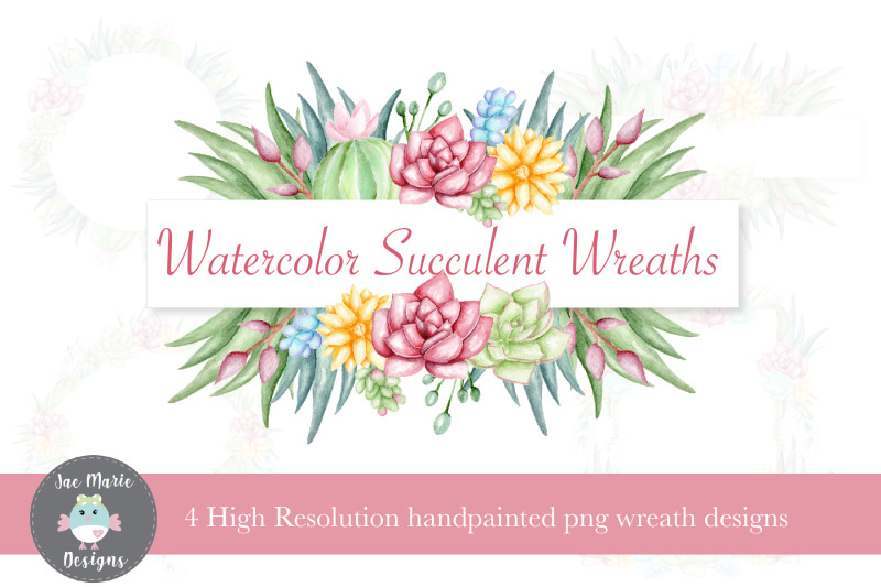 succulent-wreath-set-watercolor-clipart