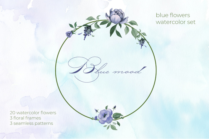 blue-flowers-set