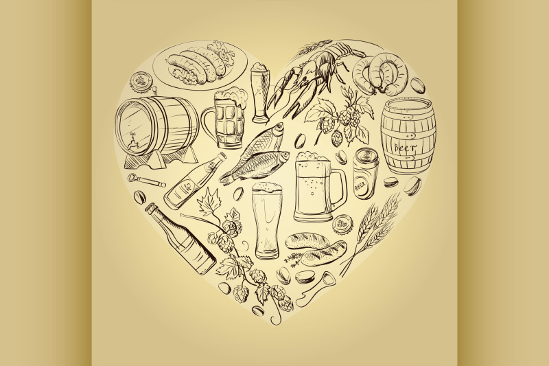 beer-hand-drawing-heart-background