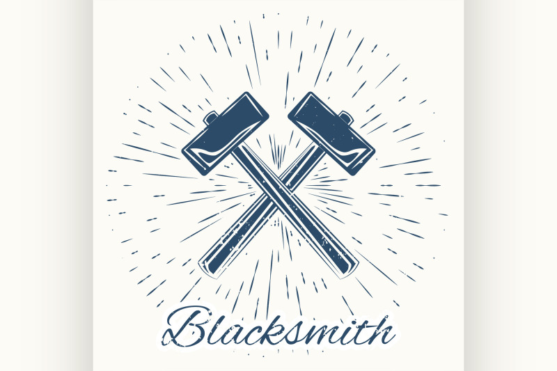 hammer-and-vintage-sun-burst-frame-blacksmith-emblem
