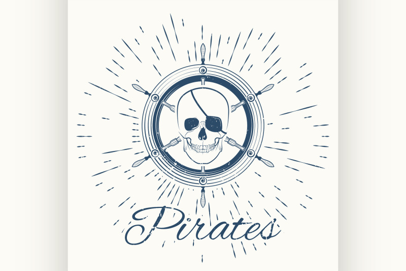 skull-pirate-and-vintage-sun-burst-frame