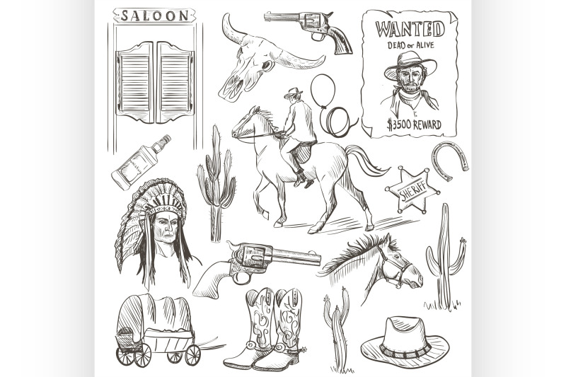 hand-drawn-wild-west-collection