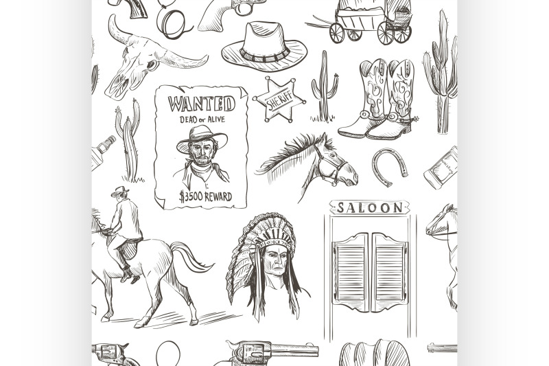 wild-west-hand-drawn-seamless-pattern