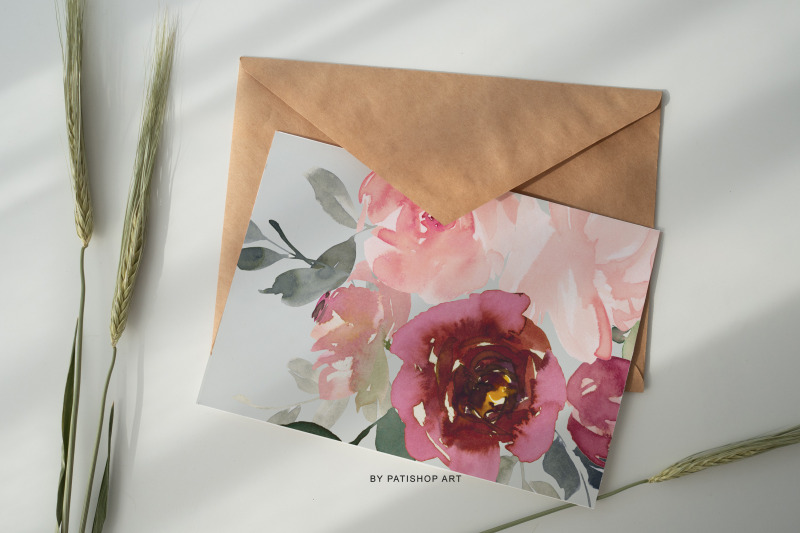 watercolor-blush-and-burgundy-floral-clipart