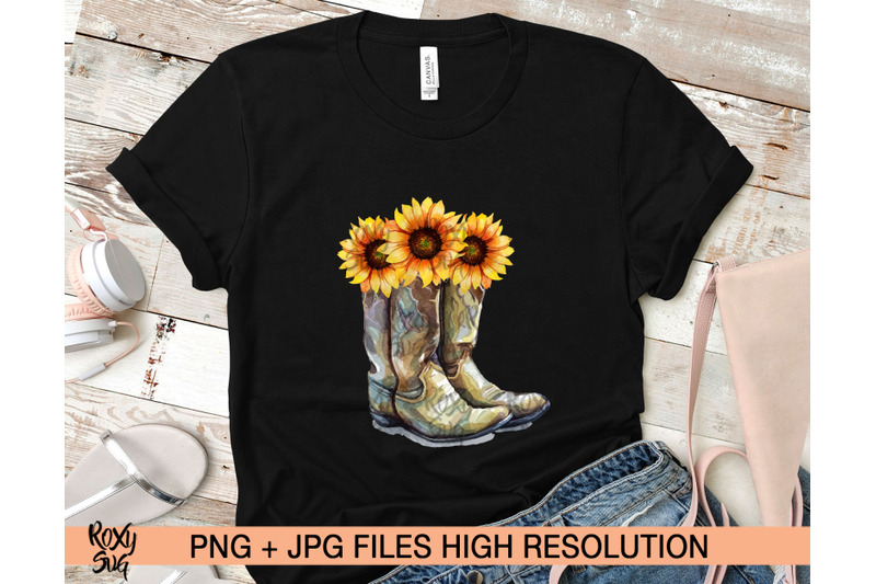 cowgirl-boots-png-cowgirl-boots-with-sunflowers-sublimation-designs