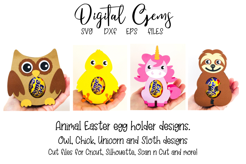 owl-chick-unicorn-and-sloth-egg-holder-designs