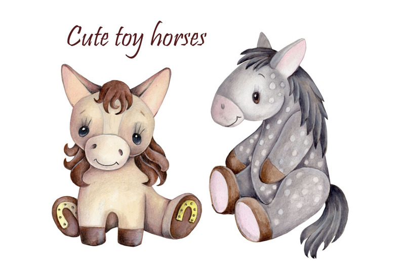 cute-toy-horses-hand-drawn-illustrations