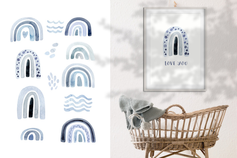 watercolor-neutral-blue-and-grey-rainbow-clipart